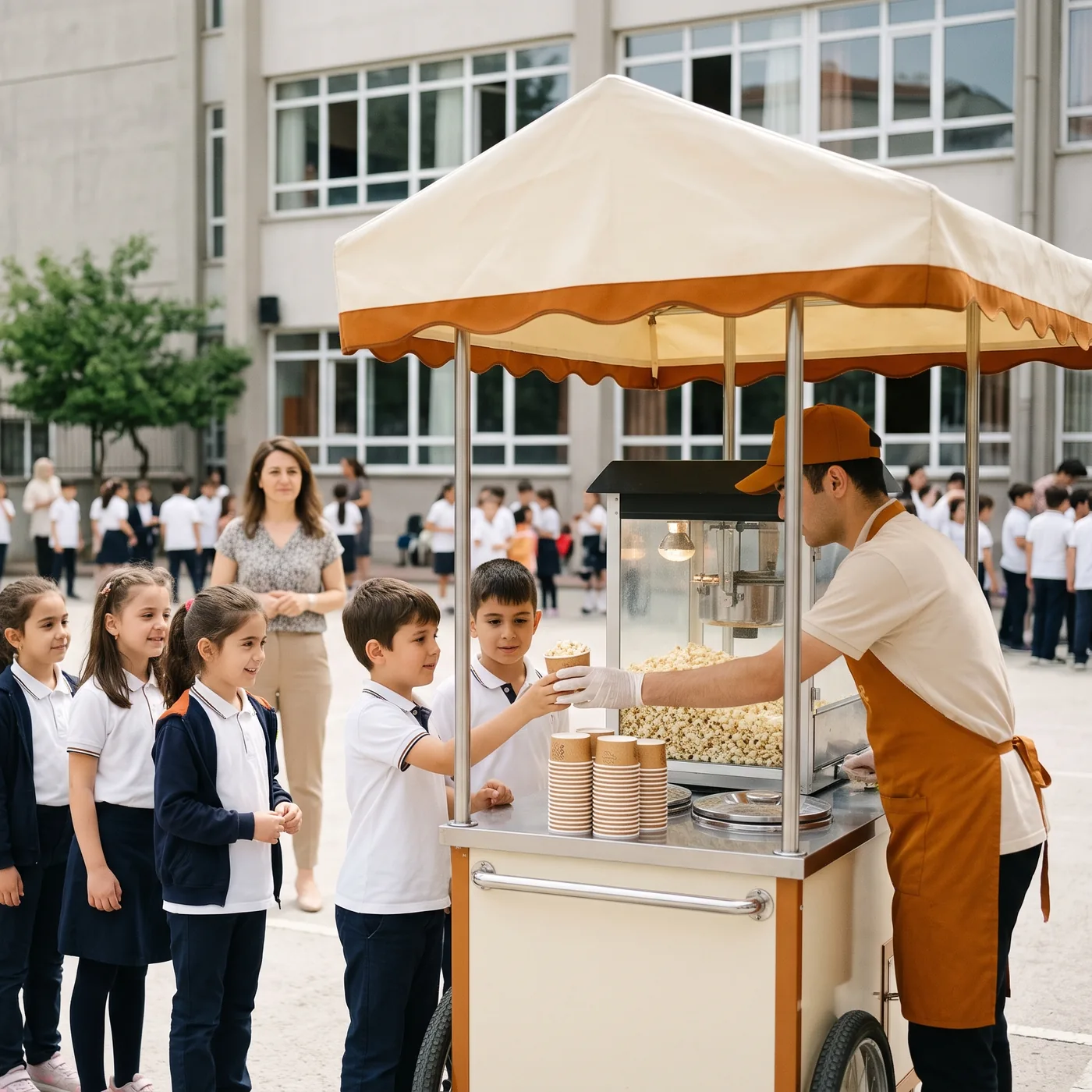 Okul etkinliğinde ikram standı